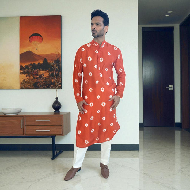 Tanger Bandhani Silk Kurta