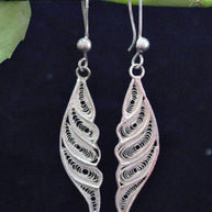 Conch Silver Filigree  Earrings Oxidised