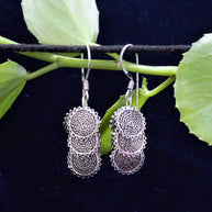 Flock of Circles Silver Filigree Earrings