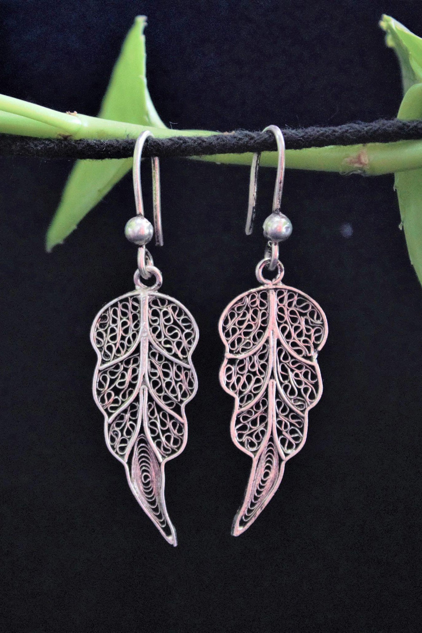 Hazel Silver Filigree Earrings Oxidised