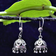 Oxidised Silver Filigree Petal Teensy Weeny Jhumki