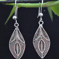 Willow Silver Filigree Earrings Oxidised