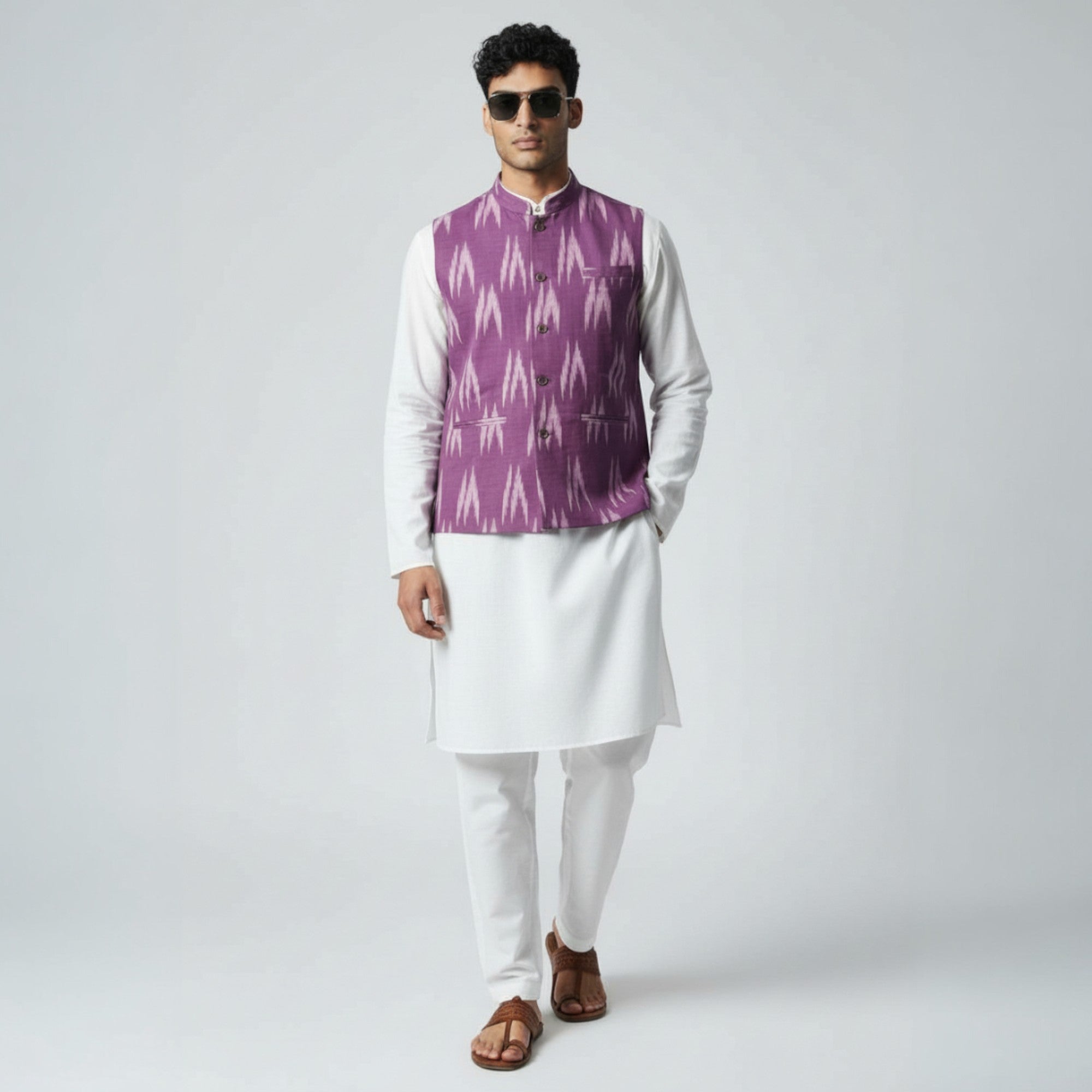 Purple Ikat Cotton Jacket