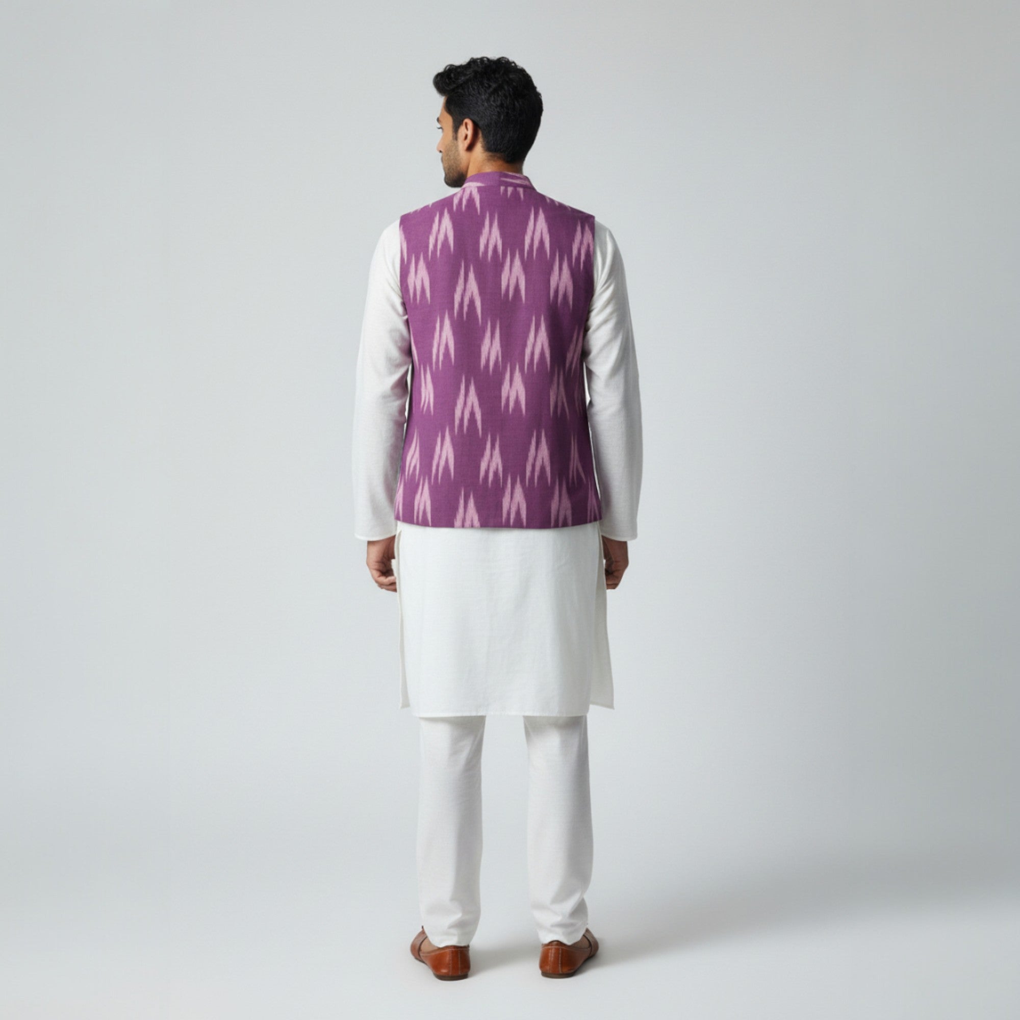 Purple Ikat Cotton Jacket