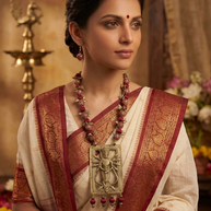 Durga Shakti Stambh Dhokra Necklace
