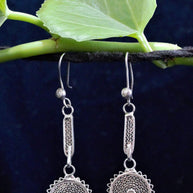 Beeline Circle Web Silver Filigree Earrings