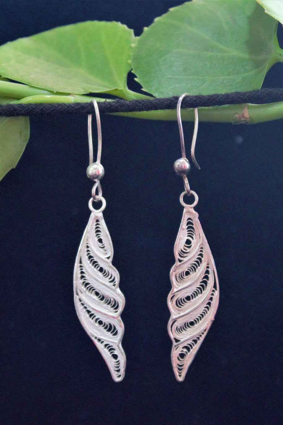 Conch Silver Filigree  Earrings