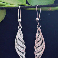 Conch Silver Filigree  Earrings
