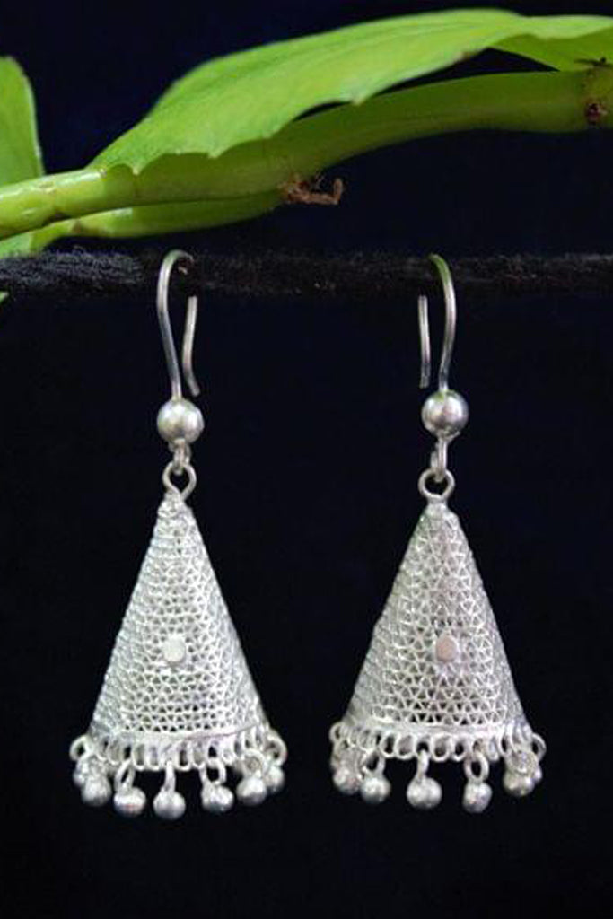 Cone Silver Filigree Jhumki