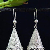 Cone Silver Filigree Jhumki