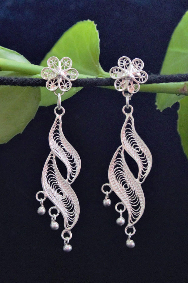 Entwine Silver Filigree Stud Earrings