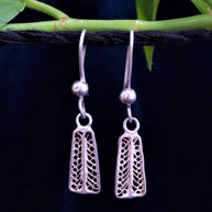 Honeyb Teensy Silver Filigree Earrings
