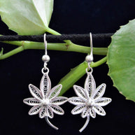 Maple Silver Filigree Earrings