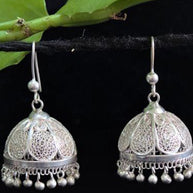 Petal Mondo Silver Filigree Jhumki