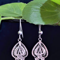 Paan Teensy Silver Filigree Earrings