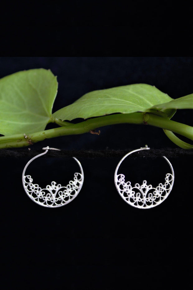 Tiara Bali Silver Filigree Earrings
