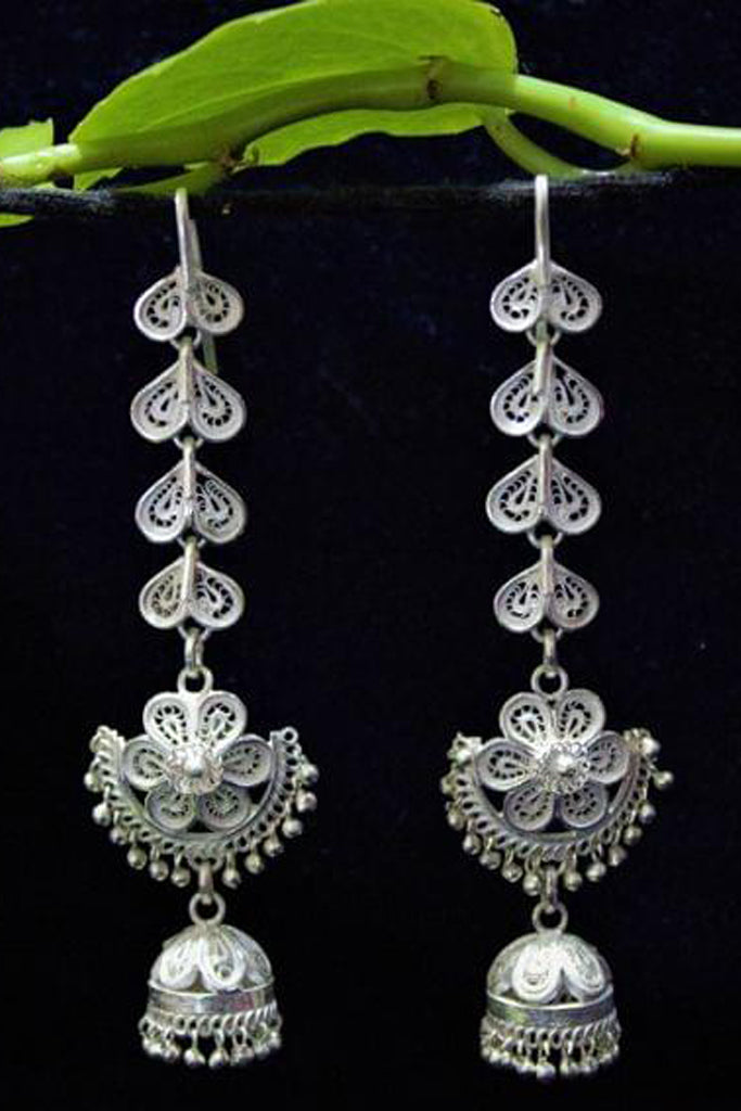 Traditional Floral Silver Filigree Kaanphool