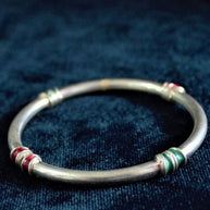 Silver Meena Plain Bangle