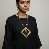 Maa Durga Abstract Dhokra Brass Necklace