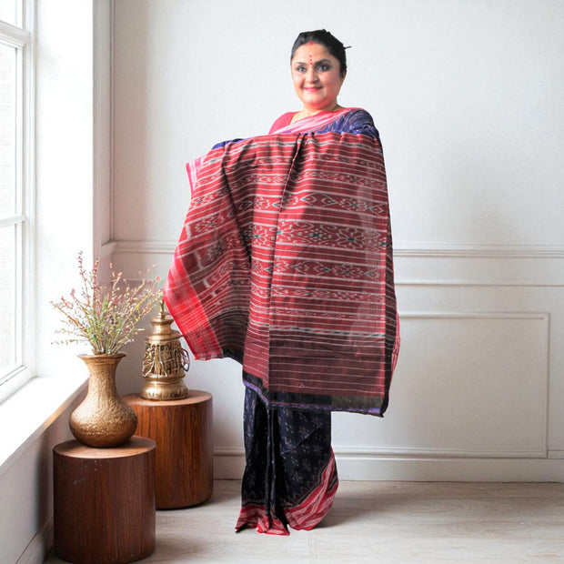 Traditional Handwoven Sambalpuri Cotton Saree