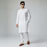 White Chikankari Cotton Kurta