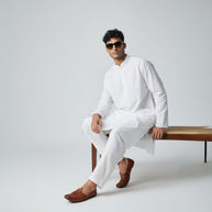 White Chikankari Cotton Kurta