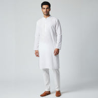 White Chikankari Cotton Kurta