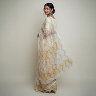 Yellow Floral Kota Cotton Saree