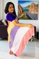 Harmony Stripes Handloom Linen Saree