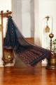 Black Orange Zig Zag Cotton Saree