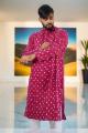Magenta Bandhani Cotton Kurta