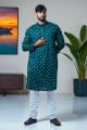 Bottle Green Bandhani Cotton Kurta