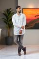Sky Bloom Handblock Short Kurta