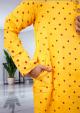 Yellow Bandhani Cotton Kurta