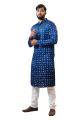 Blue Modal Silk Bandhani Kurta