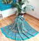 Blue Musturd Handblock Print Double Bedsheet