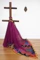 Plum Purple Applique Kota Cotton Saree