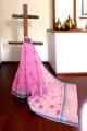 Pink Embroidery Kota Cotton Saree