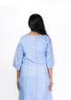 Coastal Lines Handblock Cotton Shift Dress