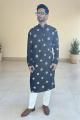 Black Bandhani Silk Kurta