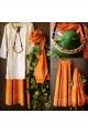 Hand Block Print Wrap Skirt with Dupatta