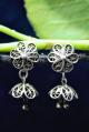 Oxidised Silver Filigree Floral Stud Jhumki