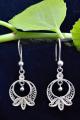 Circle Leaf Silver Filigree Earrings