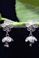 Floral Stud Silver Filigree Jhumki