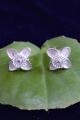 Silver Filigree Periwinkle Stud Earrings